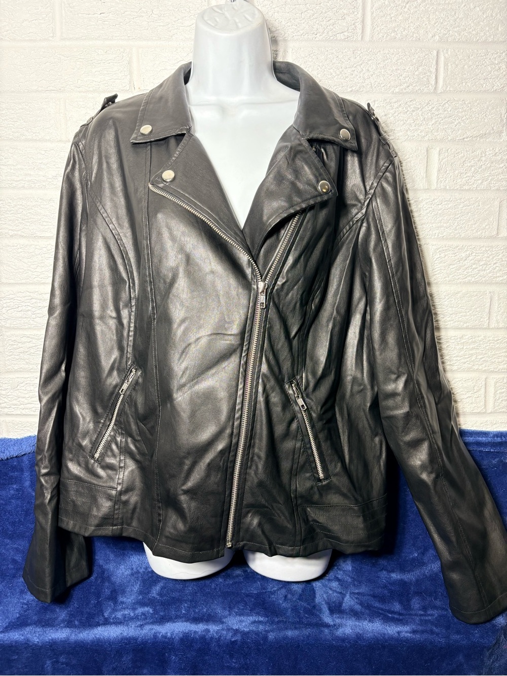 Classic Black “Leather”Moto Jacket - Women's